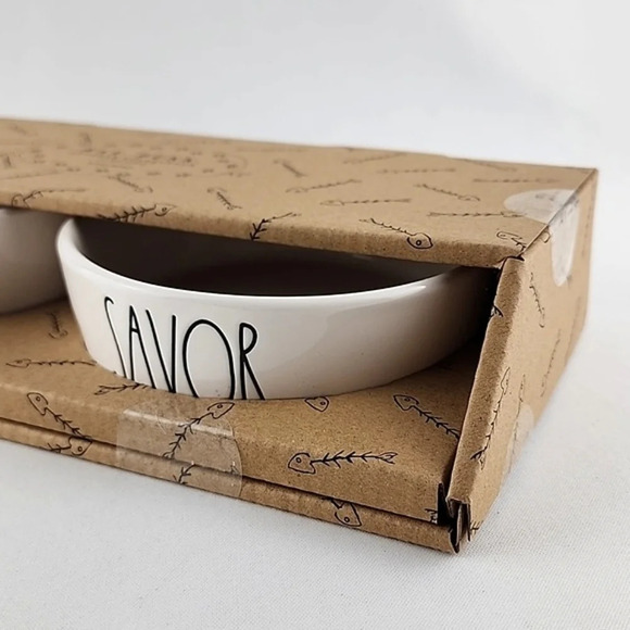 Rae Dunn 4" Cute White Dog Cat Bowls Pet Dish by  Magenta SIP SAVOR - Picture 7 of 12